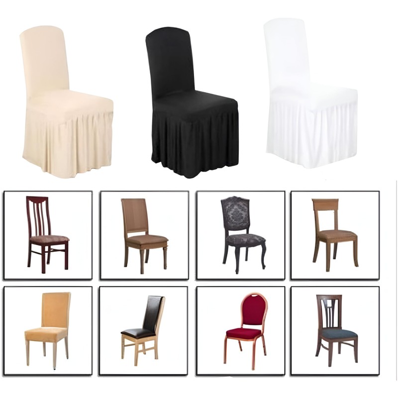Linen 1 Pcs Spandex Skirt Chair Covers Wedding Christmas Party