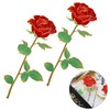 Stylish 2 Pieces Bookmarks for Golden Red Rose - High