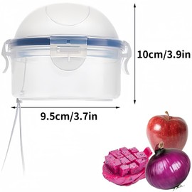 Wzenclave Small Fruit and Vegetable Storage Containers With Lid,Onion Storage Container and Tomato Lemon A-pple Produce Saver Holder Portable Savers Storage Containers for Fridge(Transparent) (4)