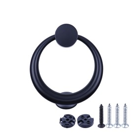 HEVSTIL Door Knocker, Zinc Alloy Construction 4 1/6", Matte Black with Screw, 1 Pack