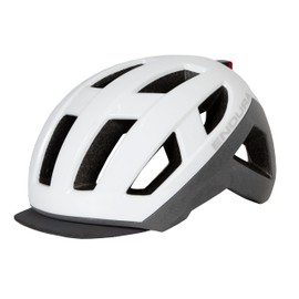 Endura Urban Luminite Cycling Helmet with USB Rechargable LED Light | Cycle to Work | Commuting Helmet | Night Cycling Helmet, White, L-XL