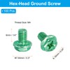 PATIKIL M4 x 6mm Thread Ground Screws, 100 Pack Green