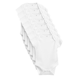 NEXT Organic Cotton Short Sleeve Rompers - Pack of 7, White Essential, 24 months