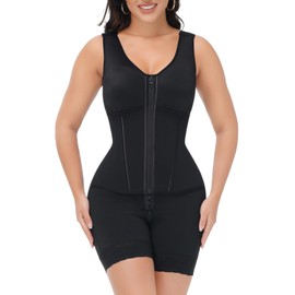 M MYODRESS Fajas Colombianas Moldeadoras Post Surgery Tummy Tuck Compression Garment Stage 3 Faja Full Body Shaper For Women Shapewear Tummy Control Corset Faja Body Shaper Black