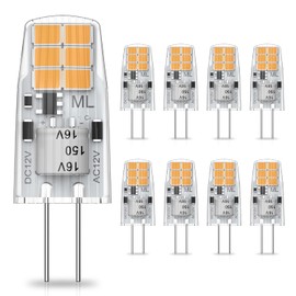 YUIIP G4 LED Light Bulbs 2700K Soft Warm White, 2W Equivalent to 20W Halogen Bulb, AC/DC 12V G4 Bi Pin Bulb for Under Cabinet Puck Light, Chandelier, Landscape Lighting, 8-Pack