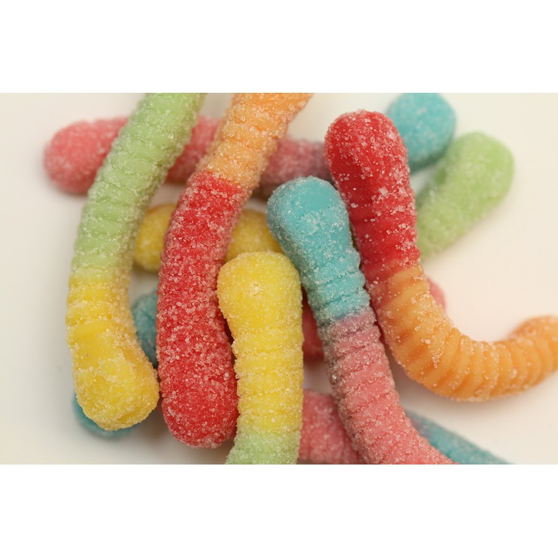 Yupik Candy Neon Worms, Chewy Gummies. 1 KG