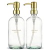 MaisoNovo Soap Dispenser 2-Piece Set | 16.9oz Clear Bottles with
