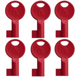 Red Fire Alarm Keys – Universal Metal Reset & Replacement Keys for Break Glass Call Points, Fire Alarm Panels & Testing – 6-Pack - C-TEC S-Key for CFP Panels