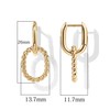 Gold Chain Hoop Earrings for Women 14k Gold Plated Paperclip