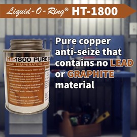 Liquid-O-Ring HT-1800 Pure Copper Anti-Seize Lubricant – High Temp 1800°F, Lead-Free, Zinc-Free, Graphite-Free, Non-Corrosive – Made in USA – 8oz Brush-Top Can