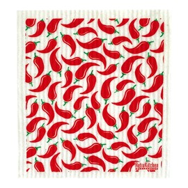 Retro Kitchen Compostable Sponge Cloth - Chillies, 1 Cloth