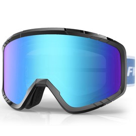 Findway Children's Ski Goggles, Snowboard Goggles for Glasses Wearers, OTG, UV Protection Compatible Helmet, Anti Fog Children's Ski Goggles for Skiing/Skating/Snowmobile, for Junior Teenagers 3 - 14