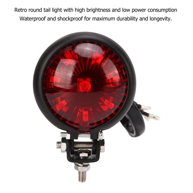 Motorcycle Retro Round LED Taillight Brake Running Light Universal for