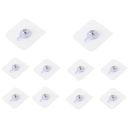 WLERIR Self Adhesive Wall Hooks No Drill Picture Hangers 10 Pack