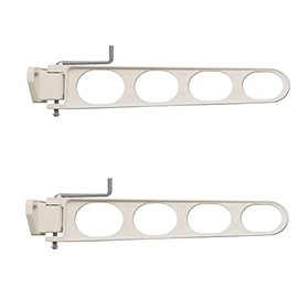 Balcony Clothesline (Horizontal Storage Type) Shinkyowa SK-45LSA-WC White Cream, Sold as 1 Set of 2 (Arm Length Horizontal 17.7 inches (450 mm) Arm Horizontal Storage Type, Horizontal Bracket