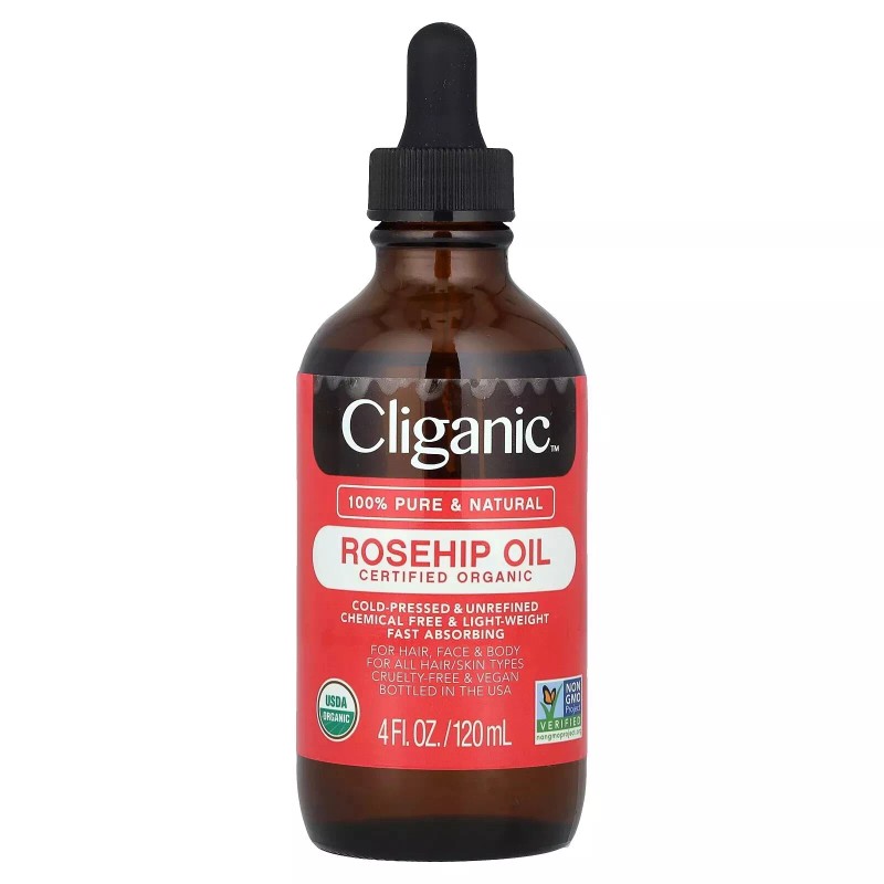 Cliganic Organic Rosehip Seed Oil, 4 fl oz (120 ml)