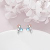 CRMAD Axolotl Moonstone Earrings for Women Sterling Silver Axolotl Stud