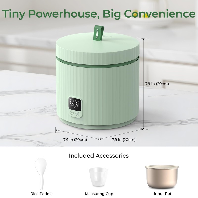 Compact Mini Rice Cooker Small Kitchen 3-Cup (Uncooked) / 6-Cup