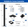 Muzata Aluminum Black Corner Cable Railing Post 36 Inch 36"X2"x2"