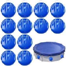 LFUTARI 12 Pack Pool Cover Hanging Water Bag with Wire Ropes, 0.4mm Above Ground Pool Wall Bags, Heavy Duty Winter Pool Cover Weights for Swimming Pool Closing Kit