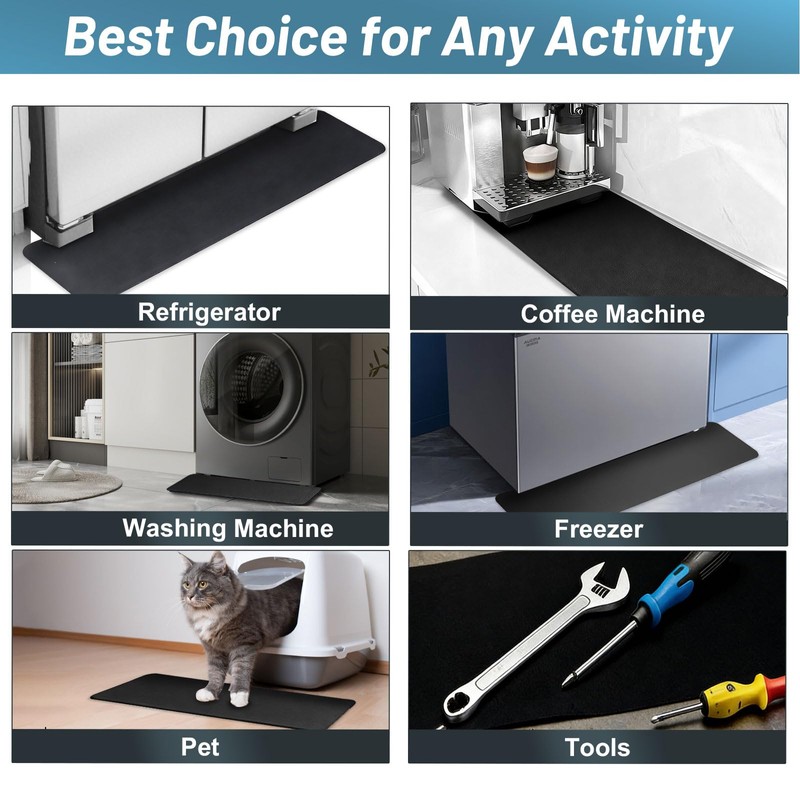 Refrigerator Spill Floor Liner Mat,37'' x 8.66'',Diatomaceous Earth Splash Guard