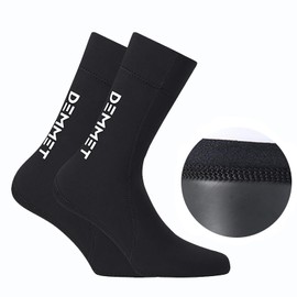 DEMMET Neoprene Socks 1.5mm-3mm-5mm High Elasticity Brushed Wetsuit Socks Non-Slip Adult Cold Protection Warm CR Snorkeling Swimming Beach Socks