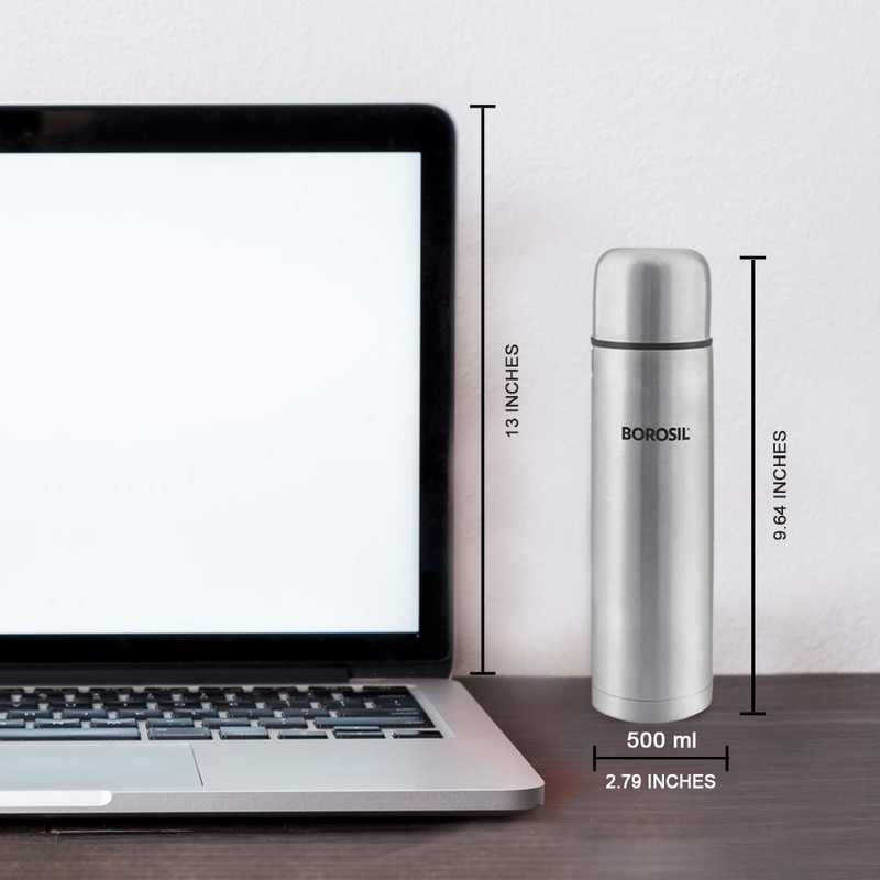 Borosil 500-BLACK Hydra Thermo, Medium, Silver