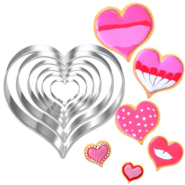 Cookie Cutters Heart Set of 6 10.8 cm 8.9 cm
