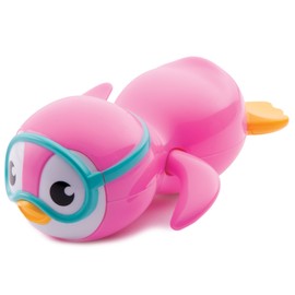Munchkin Munchkin? Wind Up Swimming Penguin Baby and Toddler Bath Toy, Pink