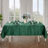 HommxJF Scroll Damask Jacquard Rectangle Green Tablecloth 60" 120"，Wipeable Table