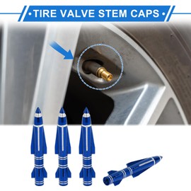 VekAuto 4 Pcs Tire Valve Stem Caps 7x88mm Tyre Valve Dust Covers for Car Truck Motorbike Bicycle Decorative Aluminum Alloy Blue