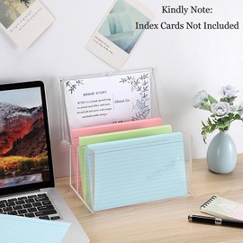 BTSKY Clear Acrylic 5 x 8 inch Index Card Box with Sign Lid & Removable Inserts, Divided 3-Compartment Index Card Holder Notecard Box Photo Storage Organizer for Filling Note Cards,Flashcards, Recipes