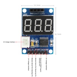 Ultrasonic Distance Sensor, HC-SR04 High Precision Ultrasonic Output Measuring Module with Serial Connection Digital Tube Display Distance Finder Board 3-400 cm for Car Control