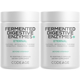 Codeage Suplemento de enzimas digestivas fermentadas (suministro para 3 meses) 14 enzimas digestivas, probióticos, prebióticos, ingredientes...       