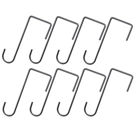 MENG ZHI AO 8 PCS Heavy Duty Plant Hangers Garden Hooks Fence Hook Hanger Perfect for Hanging Lights Bird Feeder Flower Basket Planters (Black)