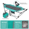 GLOBALWAY Portable Folding Hammock w/Side Pocket, Lounge Camping Bed w/Metal