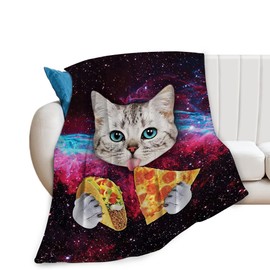 Funny cat Blanket cat Gifts for Girls Boys cat Throw Blanket for Couch Sofa Bed Soft Warm Flannel Fleece for Kids Adults 40"x50"