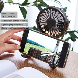 Time vinql Stroller fan, Outdoor Mini 3-speed Portable Stroller Fan, Personal desk Fan with flexible tripod, Car Seat Handheld Fan, Treadmill, Outdoor Camping (black)