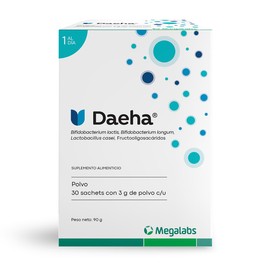 DAEHA Suplemento Probiótico con Mezcla de Lactobacilos | Bifidobacterias | Apoyo a la Microbiota Intestinal | Bienestar de la Piel | 30 Sachets