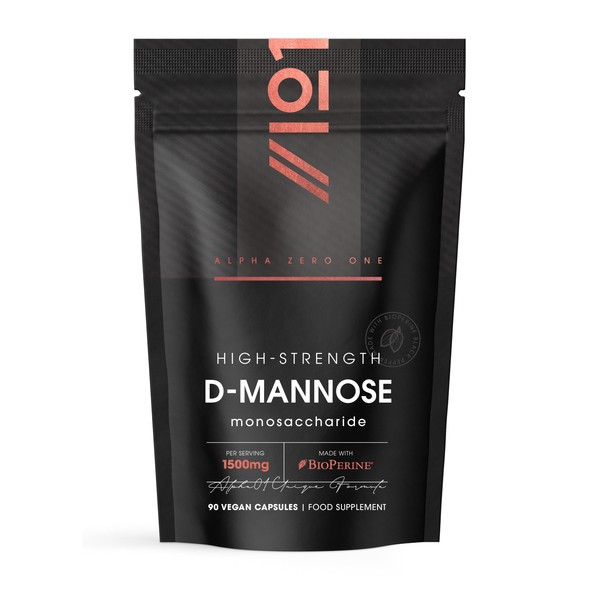 D-Mannose 1500mg with BioPerine® – 90 Vegan Capsules – Made