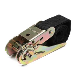 MroMax 0.98" Width x 2.62ft Length Ratchet Lashing Straps Polypropylene Cam Buckle Lashing Straps 800Kg Load Cargo Tie Down Strap 25mm x 0.8M for Moving Cargo Black Tone 1Pc