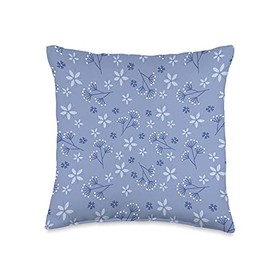 Pioneer Country Farm For Woman Vintage Blue Floral Throw Pillow