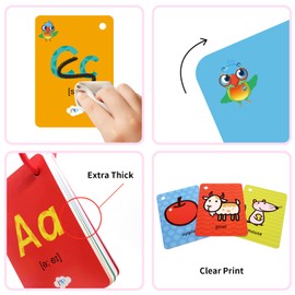 Kids ABC Flash Cards,Toddler Alphabet Sight Word Picture Preschool Flash Cards,Kindergarten Learning Activities Cards for Kids,Toddler 26 Pcs (Letter)