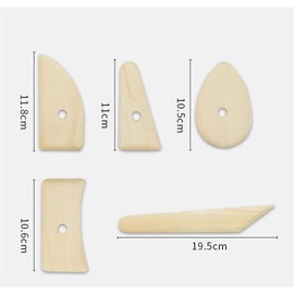 Kingsie Pottery Supplies Trowel Set of 5 Wood Trowel Clay Spatula Pottery Clay Tools Modeling Tools