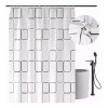 MARZSEFLO Cortina Baño Lavable Tela Impermeable Con Diseño+12 Ganchos