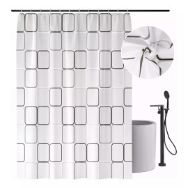 MARZSEFLO Cortina Baño Lavable Tela Impermeable Con Diseño+12 Ganchos