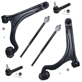 Detroit Axle - 6pc Front End Suspension Kit for 2004-2008 Chrysler Pacifica, 2 Lower Control Arms w/Ball Joints 4 Outer & Inner Tie Rod Ends 2005 2006 2007 Replacement