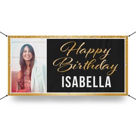 Happy Birthday Vinyl Banner - Specification: 3'x6'