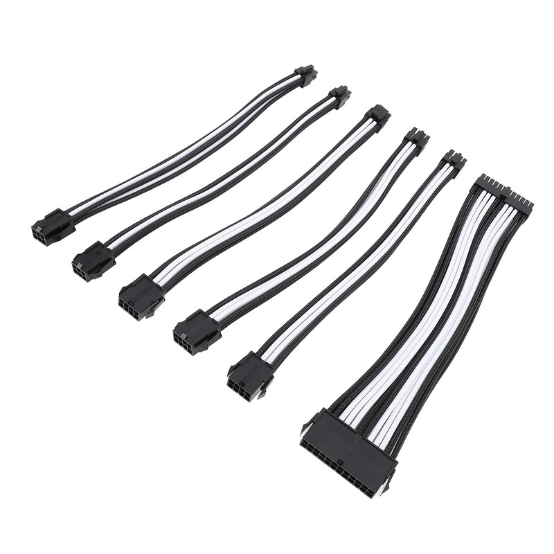 6PCS PC Extension Cable Set 30cm 24 Pin Motherboard Extension