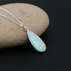 GEMKORA Opal Crystal Pendant Necklace, Fire Play Gemstone, Birthstone Crystal,